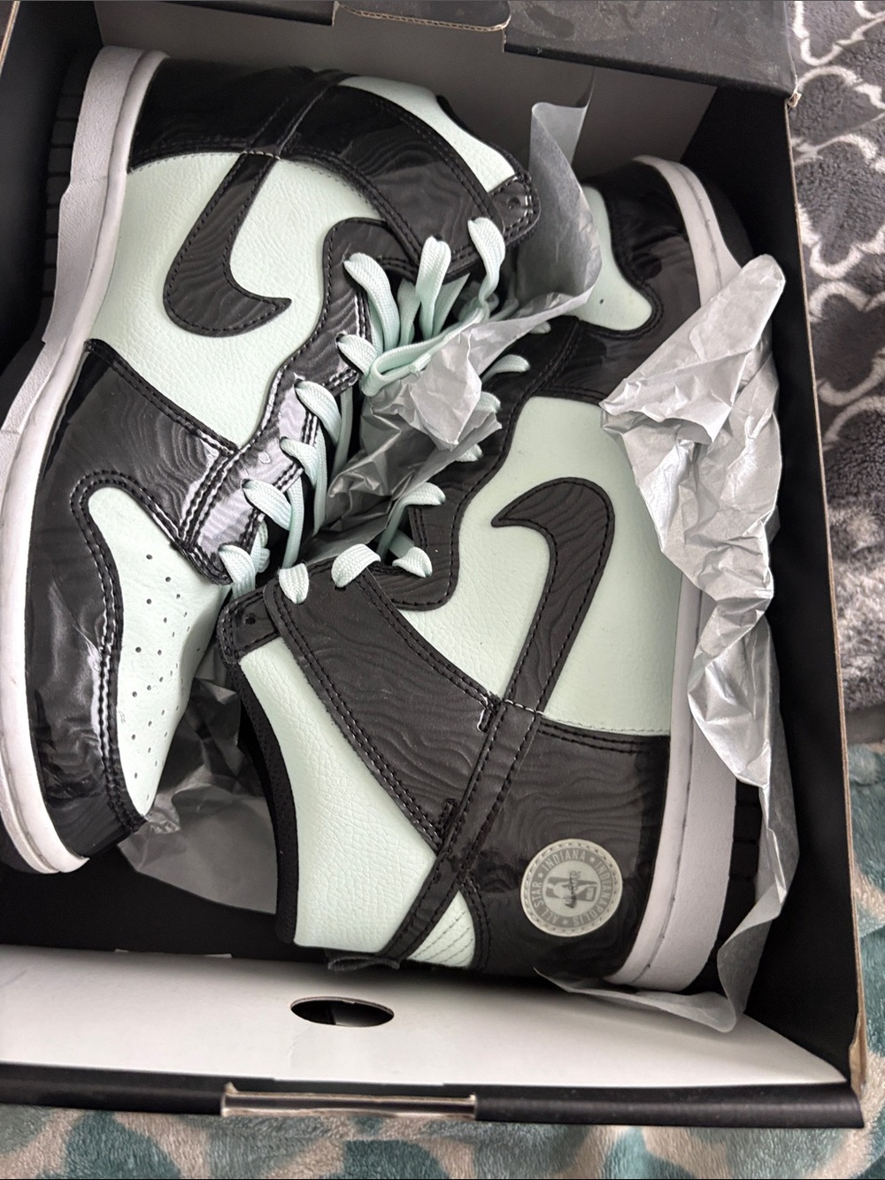 Nike Women’s High-Top Sneakers — Mint Green & Black